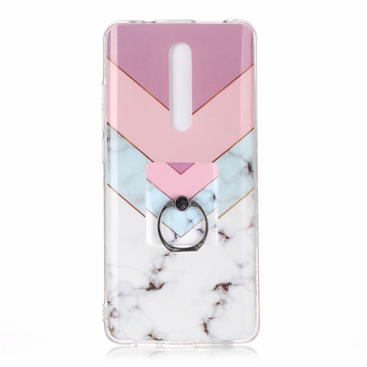 Marble Pattern IMD TPU + Finger Ring Kickstand Phone Covering for Xiaomi Redmi K20 / Mi 9T/ K20 Pro / Mi 9T Pro - Style D-2