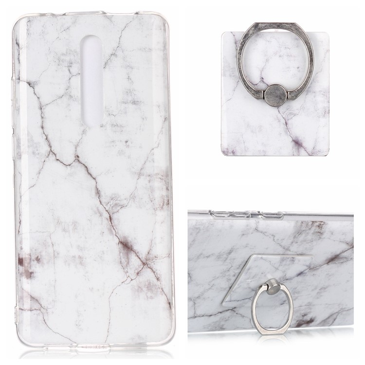 Marble Pattern IMD TPU + Finger Ring Kickstand Phone Covering for Xiaomi Redmi K20 / Mi 9T/ K20 Pro / Mi 9T Pro - Style J-1