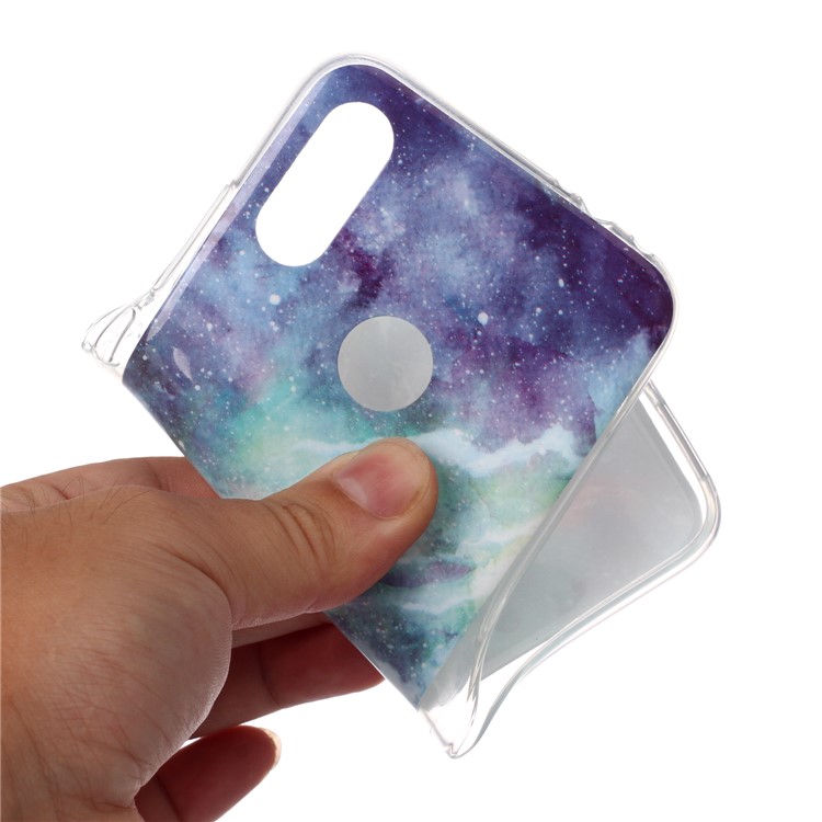 Marble Pattern IMD TPU Phone Case with Finger Ring Kickstand Shell for Xiaomi Redmi Note 7/7 Pro (India)/7S - Style A-3