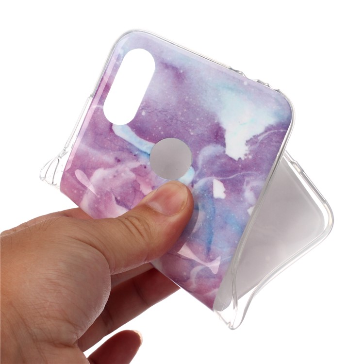 Marble Pattern IMD TPU Phone Case with Finger Ring Kickstand Shell for Xiaomi Redmi Note 7/7 Pro (India)/7S - Style B-3