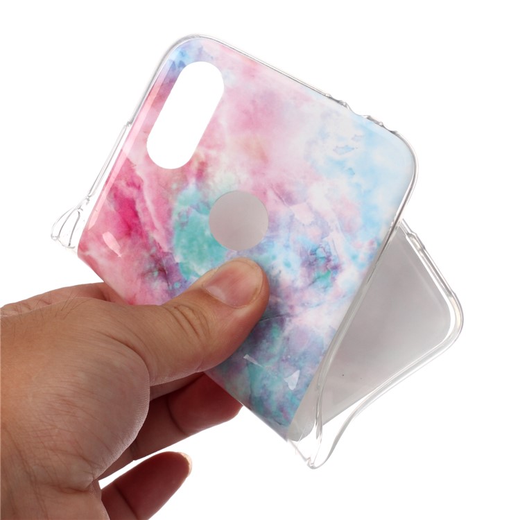 Marble Pattern IMD TPU Phone Case with Finger Ring Kickstand Shell for Xiaomi Redmi Note 7/7 Pro (India)/7S - Style C-3