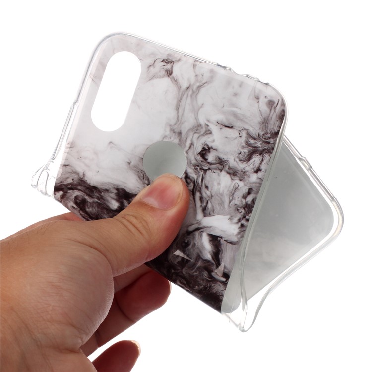 Marble Pattern IMD TPU Phone Case with Finger Ring Kickstand Shell for Xiaomi Redmi Note 7/7 Pro (India)/7S - Style E-3
