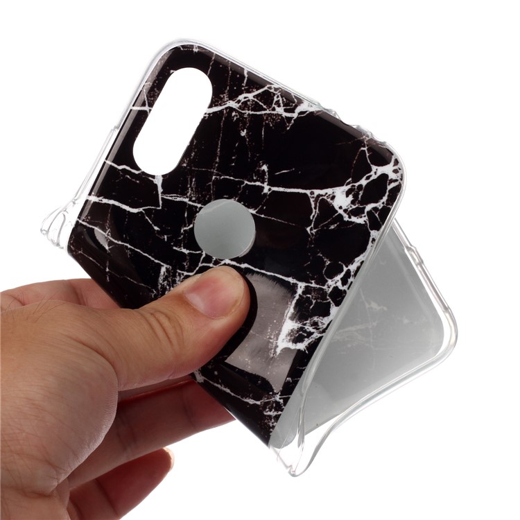 Marble Pattern IMD TPU Phone Case with Finger Ring Kickstand Shell for Xiaomi Redmi Note 7/7 Pro (India)/7S - Style G-3