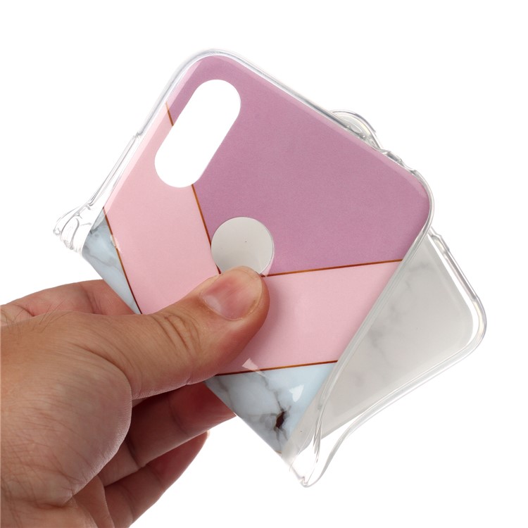 Marble Pattern IMD TPU Phone Case with Finger Ring Kickstand Shell for Xiaomi Redmi Note 7/7 Pro (India)/7S - Style H-3