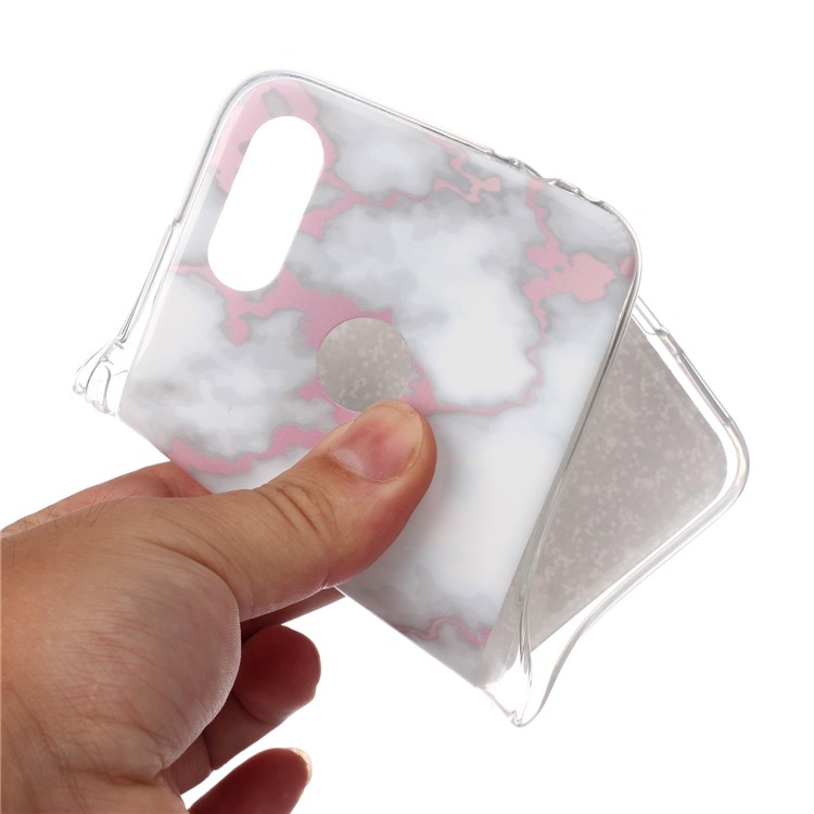 Marble Pattern IMD TPU Phone Case with Finger Ring Kickstand Shell for Xiaomi Redmi Note 7/7 Pro (India)/7S - Style J-3