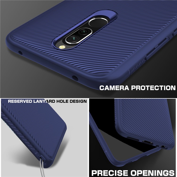 LENUO Twill Texture TPU Shell for Xiaomi Redmi 8 - Dark Blue-4