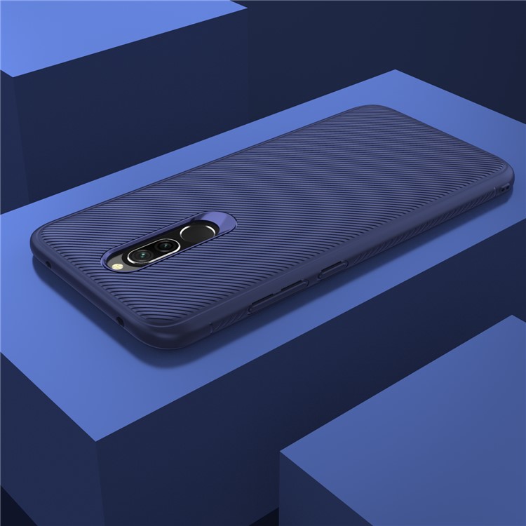 LENUO Twill Texture TPU Shell for Xiaomi Redmi 8 - Dark Blue-7