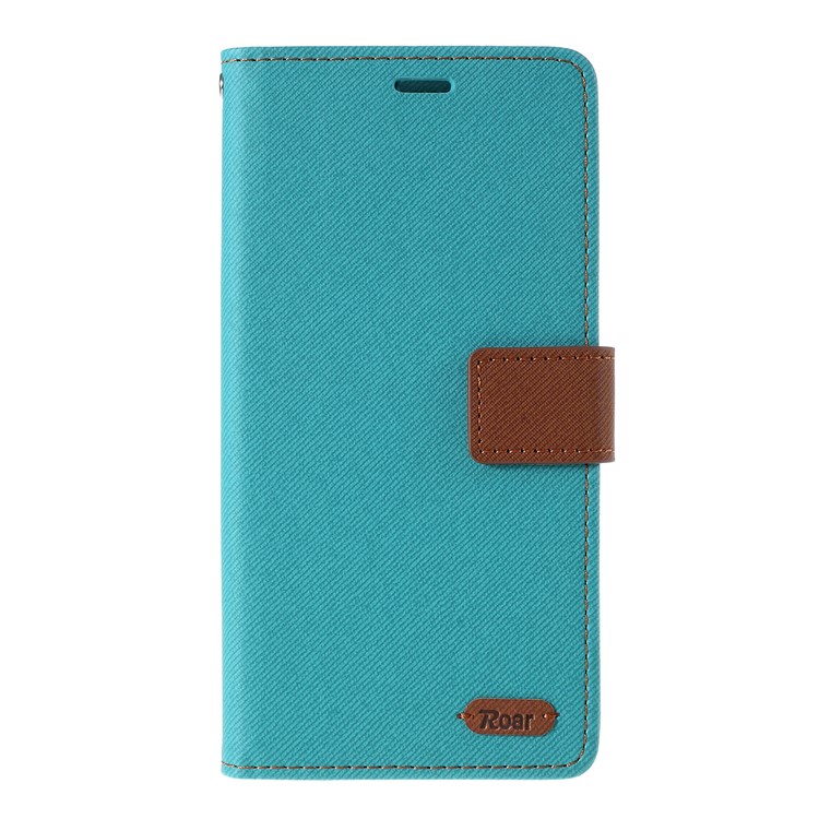 ROAR Twill Grain Leather Wallet Stand Case for Xiaomi Redmi Note 8 - Green-1