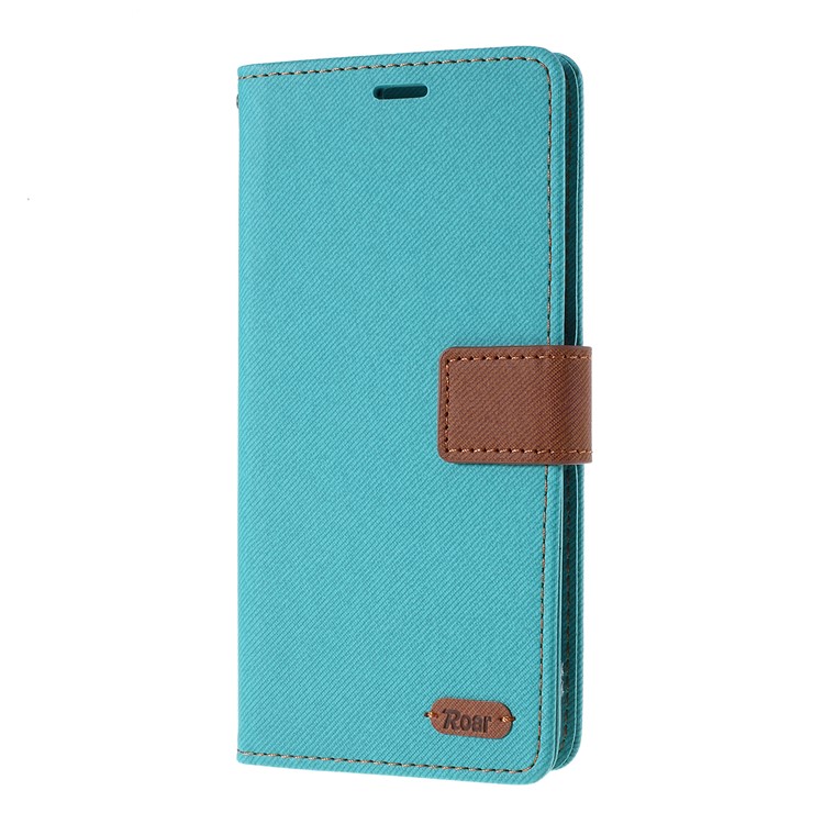 ROAR Twill Grain Leather Wallet Stand Case for Xiaomi Redmi Note 8 - Green-2