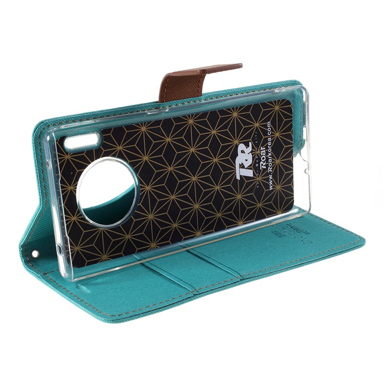 ROAR Twill Grain Leather Wallet Stand Case for Xiaomi Redmi Note 8 - Green-6