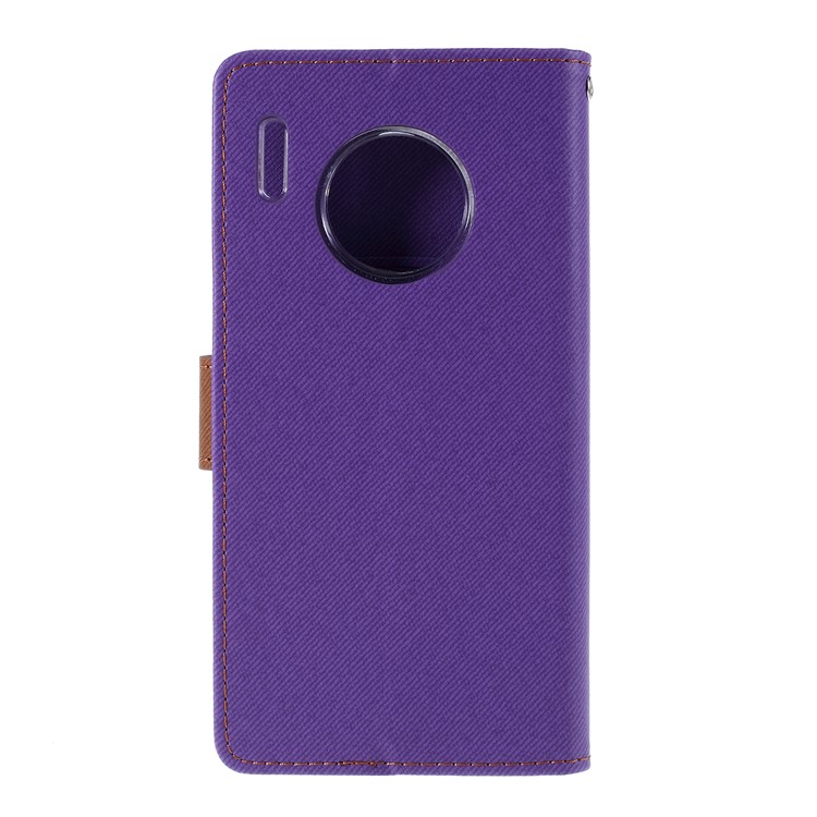 ROAR Twill Grain Leather Wallet Stand Case for Xiaomi Redmi Note 8 - Purple-3