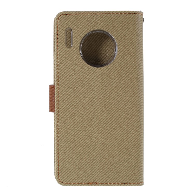 ROAR Twill Grain Leather Wallet Stand Case for Xiaomi Redmi Note 8 - Khaki-3