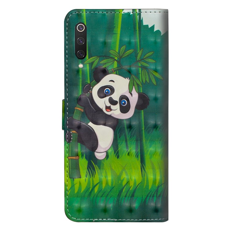 Light Spot Decor Pattern Printing Leather Wallet Phone Cover with Strap for Xiaomi Mi 9 Pro - Panda-3