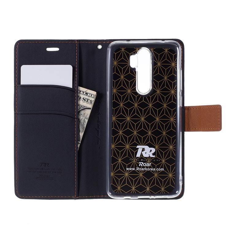 ROAR Twill Skin Wallet Leather Case for Xiaomi Redmi Note 8 Pro - Black-10