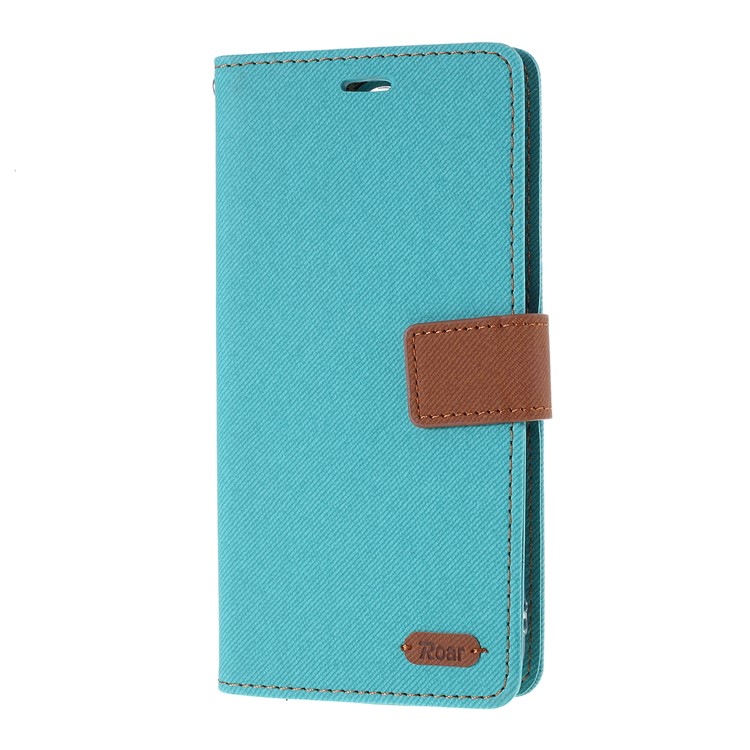 ROAR Twill Skin Wallet Leather Case for Xiaomi Redmi Note 8 Pro - Cyan-2