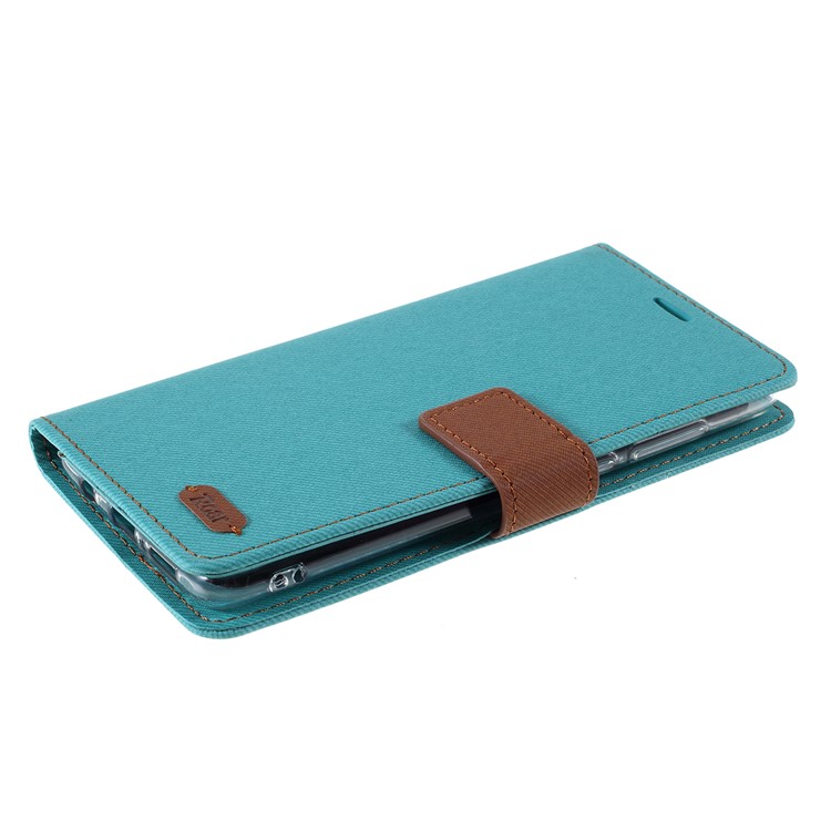 ROAR Twill Skin Wallet Leather Case for Xiaomi Redmi Note 8 Pro - Cyan-4
