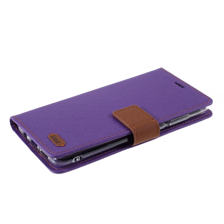 ROAR Twill Skin Wallet Leather Case for Xiaomi Redmi Note 8 Pro - Purple-4