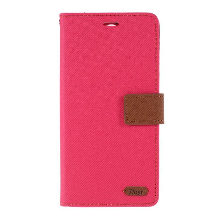 ROAR Twill Skin Wallet Leather Case for Xiaomi Redmi Note 8 Pro - Rose-1