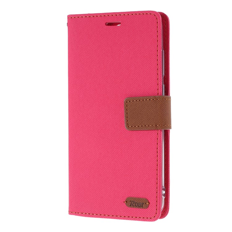 ROAR Twill Skin Wallet Leather Case for Xiaomi Redmi Note 8 Pro - Rose-2