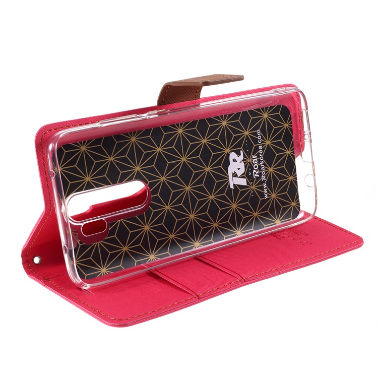 ROAR Twill Skin Wallet Leather Case for Xiaomi Redmi Note 8 Pro - Rose-6