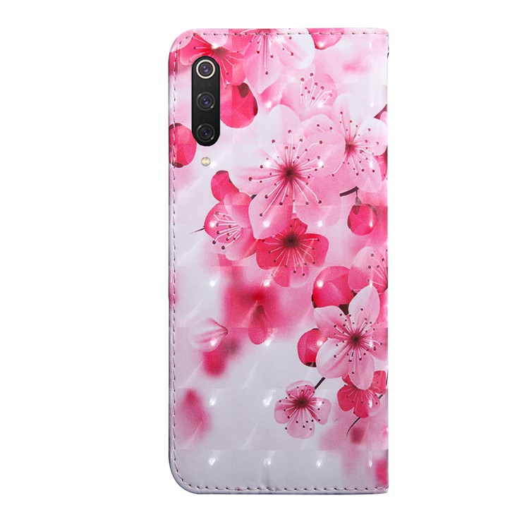 For Xiaomi Mi 9 Pro Light Spot Decor Patterned Leather Wallet Phone Cover Casing - Plum Blossom-3