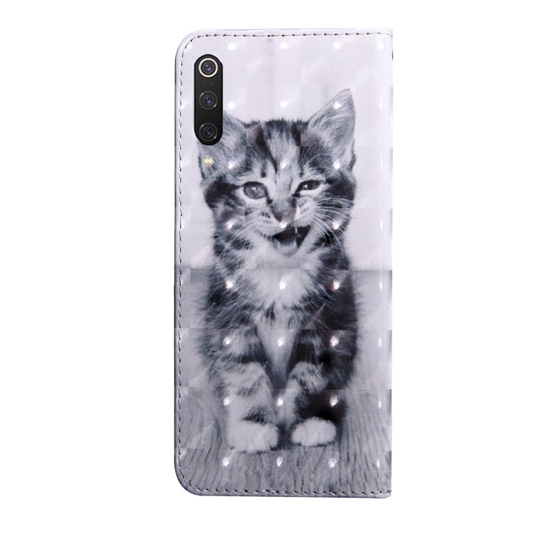 For Xiaomi Mi 9 Pro Light Spot Decor Patterned Leather Wallet Phone Cover Casing - Cat-3