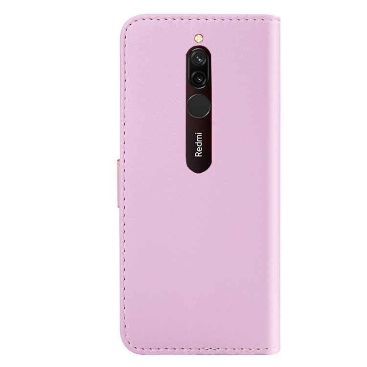 Tricolor PU Leather Wallet Phone Shell Stand Cover for Xiaomi Redmi 8 - Purple/Pink/White-3