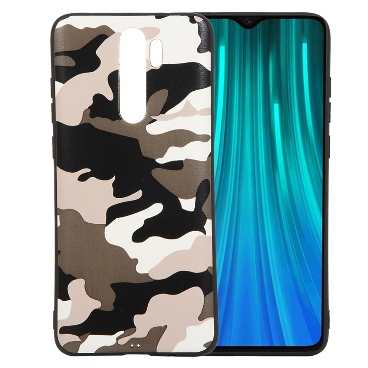 For Xiaomi Redmi Note 8 Pro Camouflage Surface TPU Casing Shell - White-1