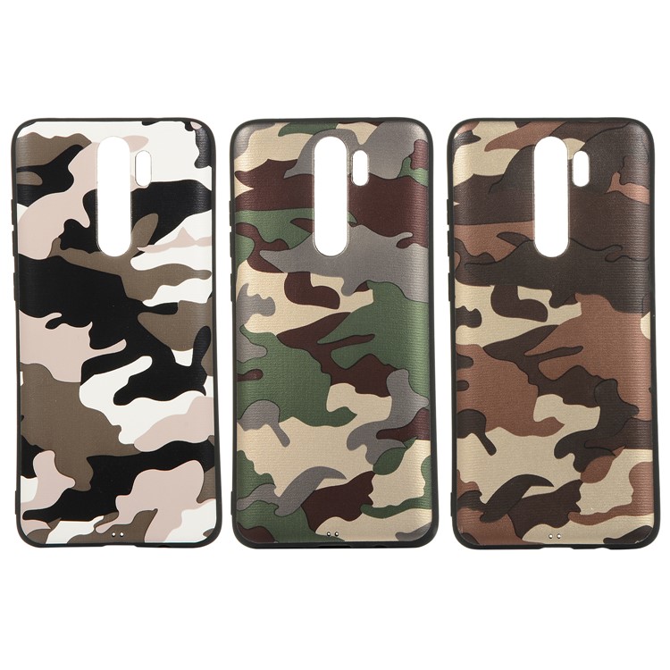 For Xiaomi Redmi Note 8 Pro Camouflage Surface TPU Casing Shell - White-7