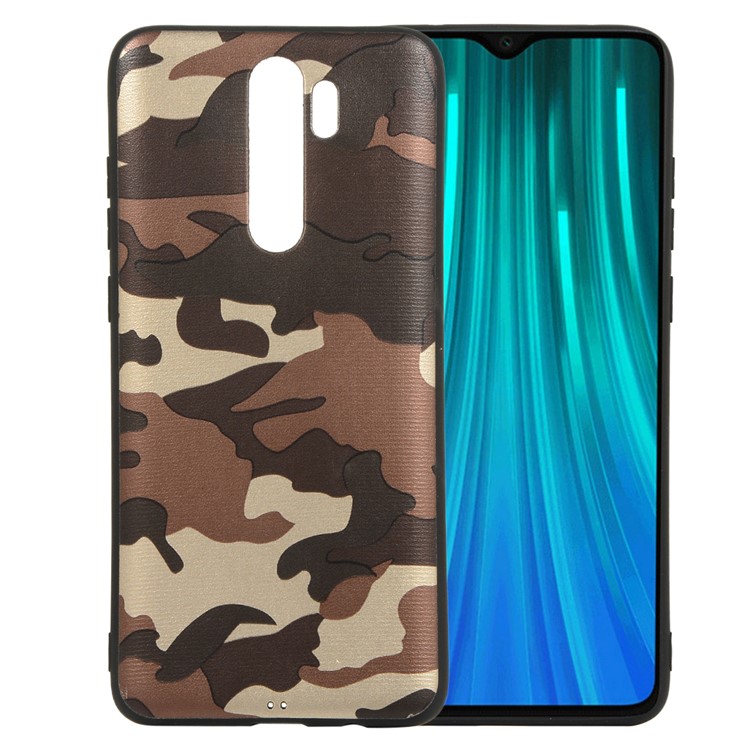 For Xiaomi Redmi Note 8 Pro Camouflage Surface TPU Casing Shell - Brown-1