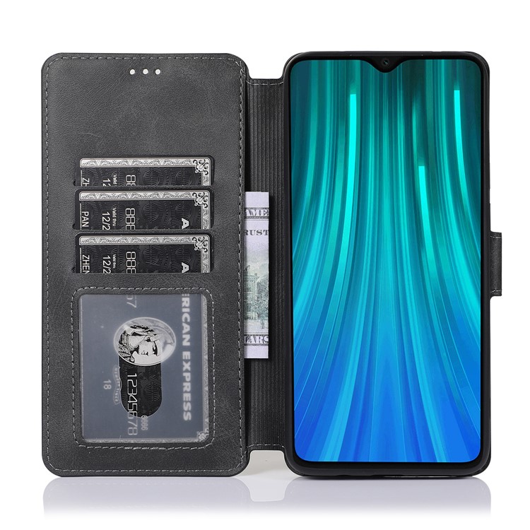 PU Leather + TPU Wallet Stand Phone Shell Covering for Xiaomi Redmi Note 8 Pro - Black-11