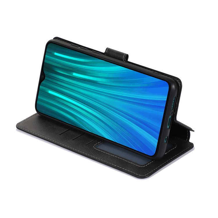 PU Leather + TPU Wallet Stand Phone Shell Covering for Xiaomi Redmi Note 8 Pro - Black-12