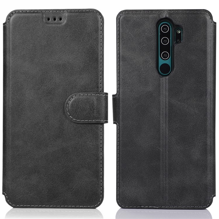 PU Leather + TPU Wallet Stand Phone Shell Covering for Xiaomi Redmi Note 8 Pro - Black-2