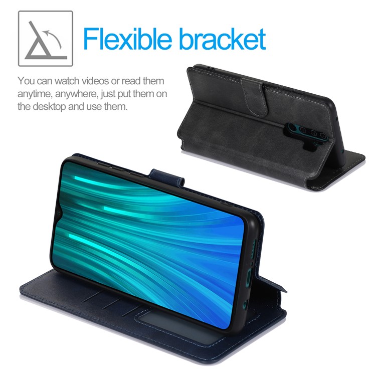 PU Leather + TPU Wallet Stand Phone Shell Covering for Xiaomi Redmi Note 8 Pro - Black-7