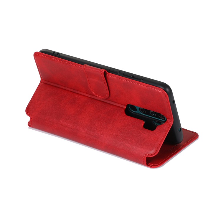 PU Leather + TPU Wallet Stand Phone Shell Covering for Xiaomi Redmi Note 8 Pro - Red-12