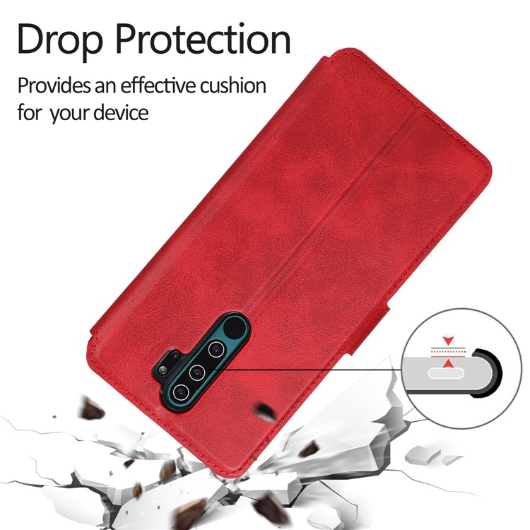 PU Leather + TPU Wallet Stand Phone Shell Covering for Xiaomi Redmi Note 8 Pro - Red-3