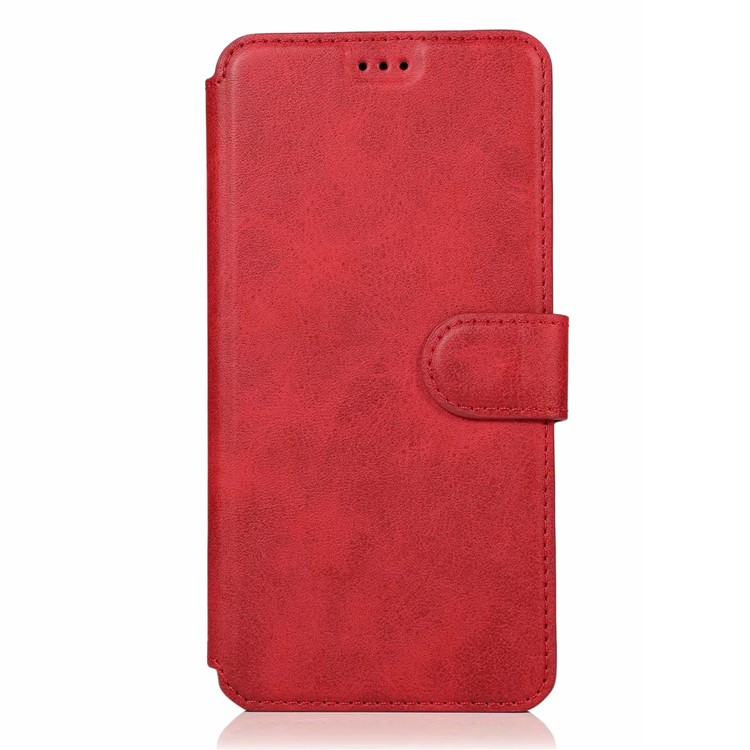 PU Leather + TPU Wallet Stand Phone Shell Covering for Xiaomi Redmi Note 8 Pro - Red-8