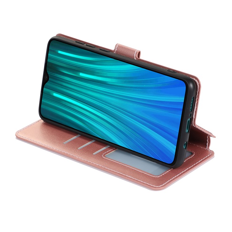 PU Leather + TPU Wallet Stand Phone Shell Covering for Xiaomi Redmi Note 8 Pro - Rose Gold-11