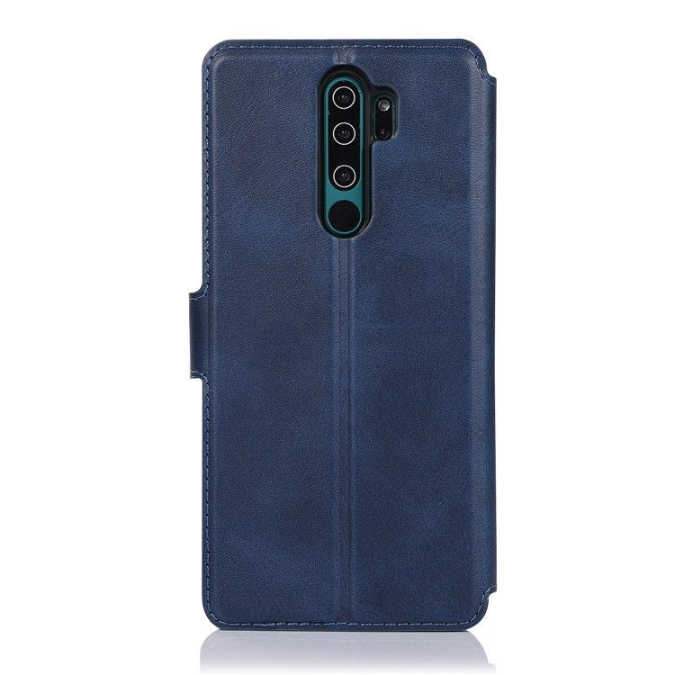 PU Leather + TPU Wallet Stand Phone Shell Covering for Xiaomi Redmi Note 8 Pro - Blue-8
