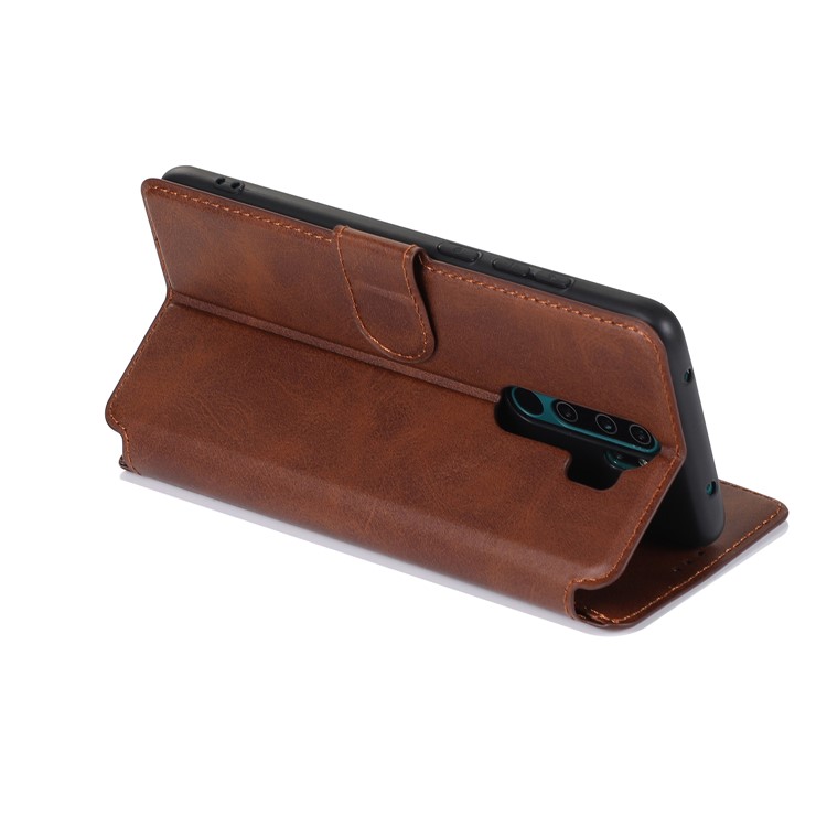 PU Leather + TPU Wallet Stand Phone Shell Covering for Xiaomi Redmi Note 8 Pro - Brown-12