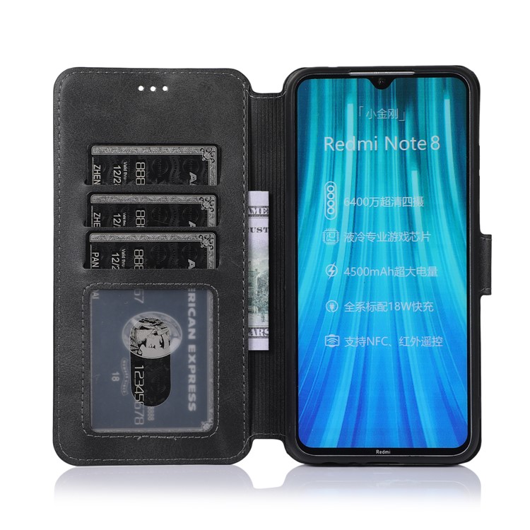 For Xiaomi Redmi Note 8 PU Leather + TPU Wallet Stand Phone Shell - Black-10