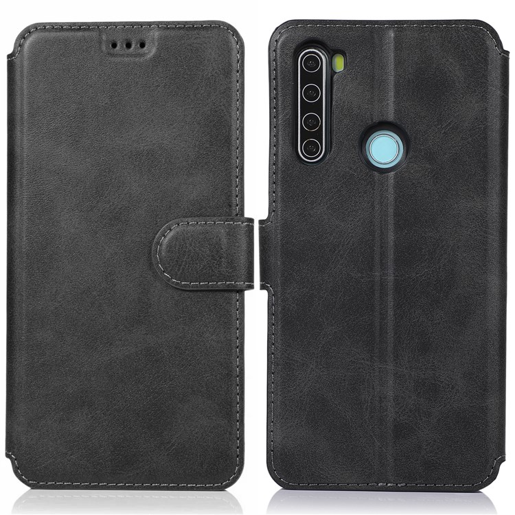 For Xiaomi Redmi Note 8 PU Leather + TPU Wallet Stand Phone Shell - Black-2