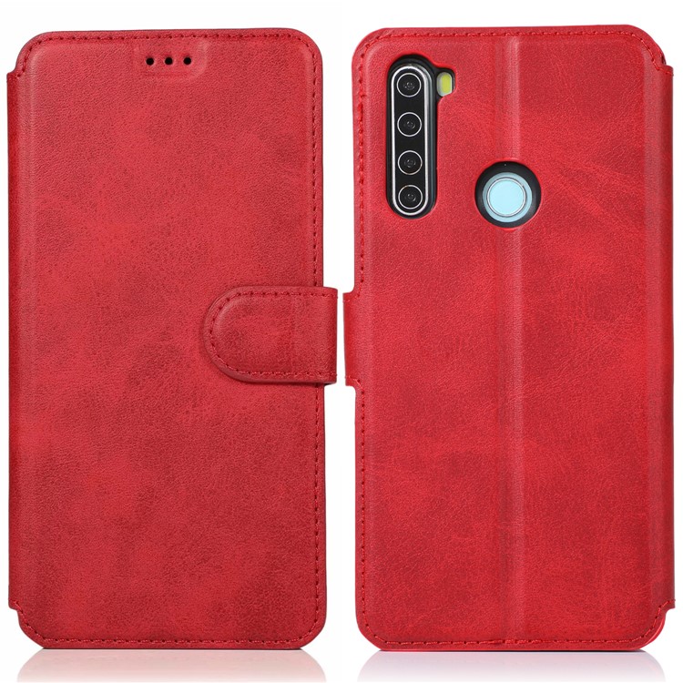 For Xiaomi Redmi Note 8 PU Leather + TPU Wallet Stand Phone Shell - Red-2