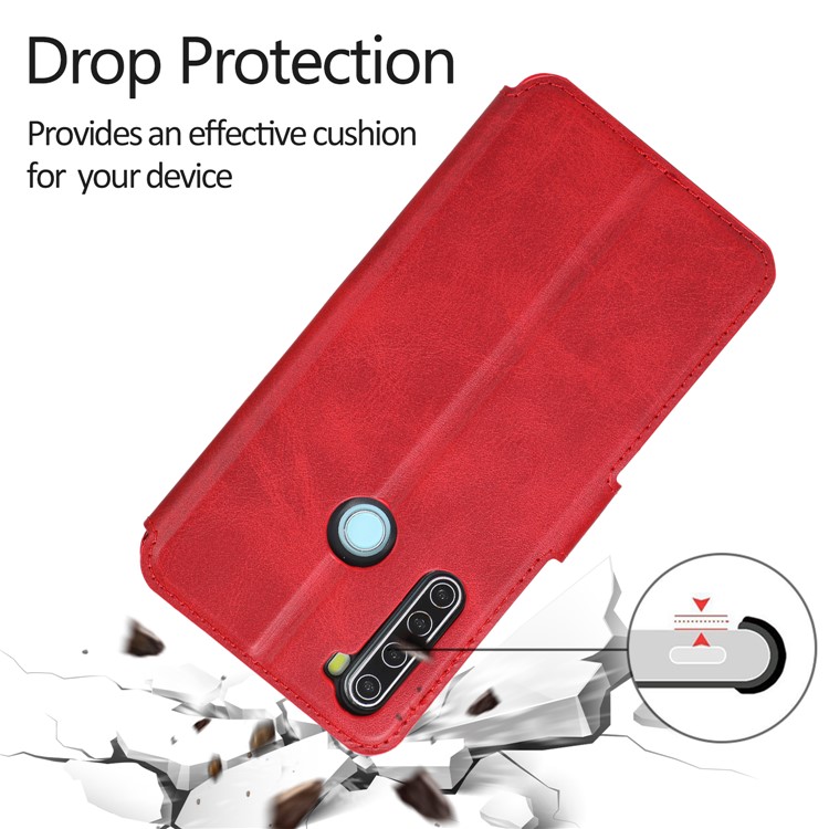 For Xiaomi Redmi Note 8 PU Leather + TPU Wallet Stand Phone Shell - Red-3