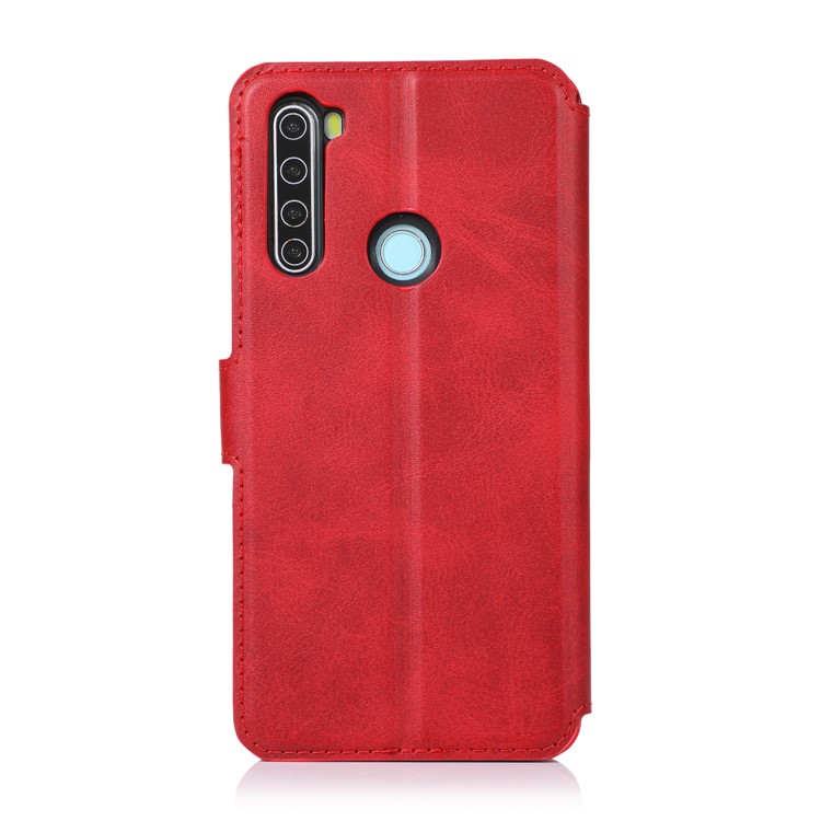 For Xiaomi Redmi Note 8 PU Leather + TPU Wallet Stand Phone Shell - Red-9