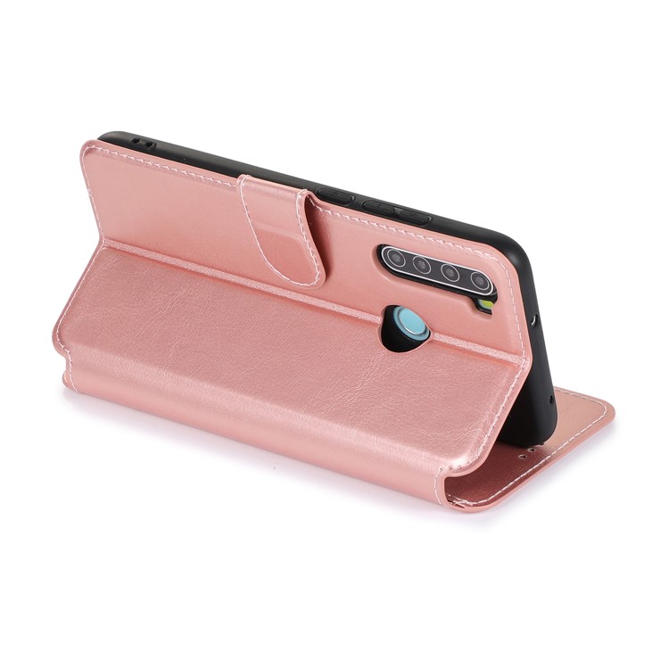 For Xiaomi Redmi Note 8 PU Leather + TPU Wallet Stand Phone Shell - Rose Gold-12