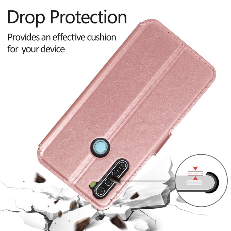 For Xiaomi Redmi Note 8 PU Leather + TPU Wallet Stand Phone Shell - Rose Gold-3