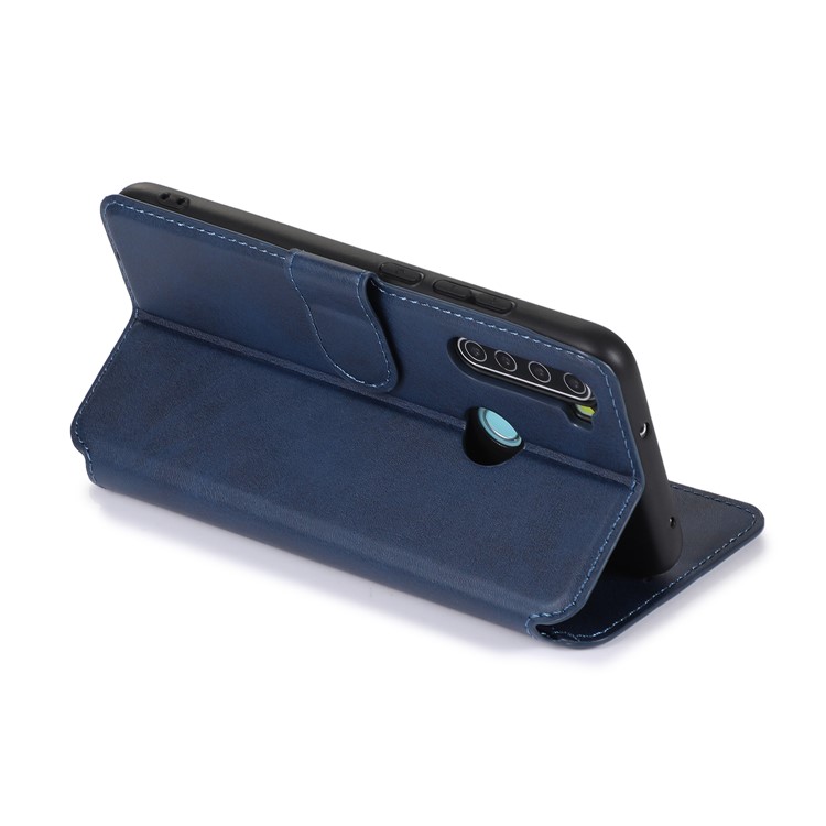 For Xiaomi Redmi Note 8 PU Leather + TPU Wallet Stand Phone Shell - Blue-12
