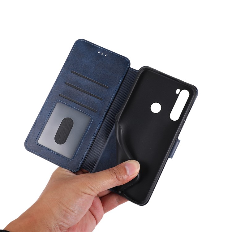 For Xiaomi Redmi Note 8 PU Leather + TPU Wallet Stand Phone Shell - Blue-13