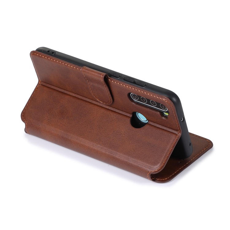 For Xiaomi Redmi Note 8 PU Leather + TPU Wallet Stand Phone Shell - Brown-12